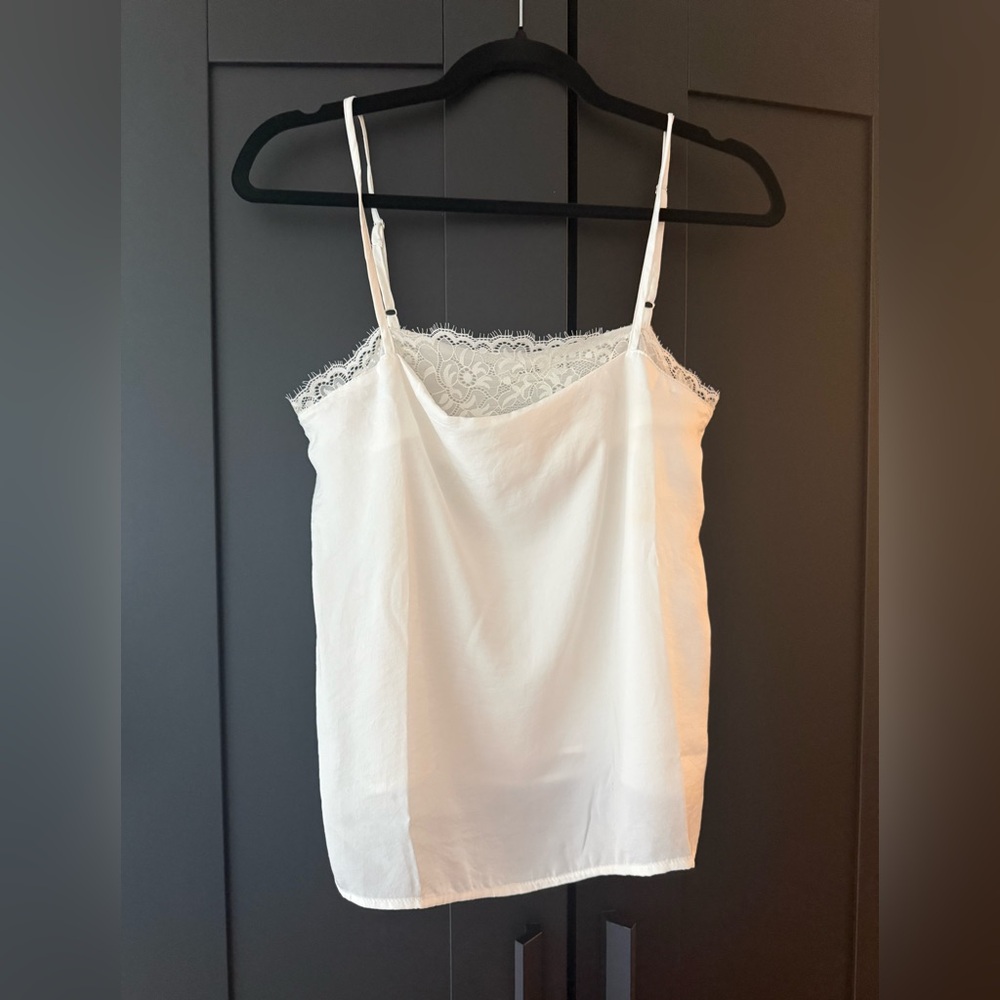 Amaryllis White Lace Trim Camisole Tank